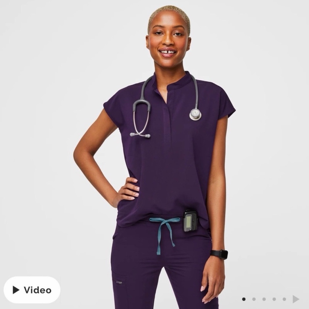 Figs Women’s Purple Jam Rafaela Oversized Scrub Top